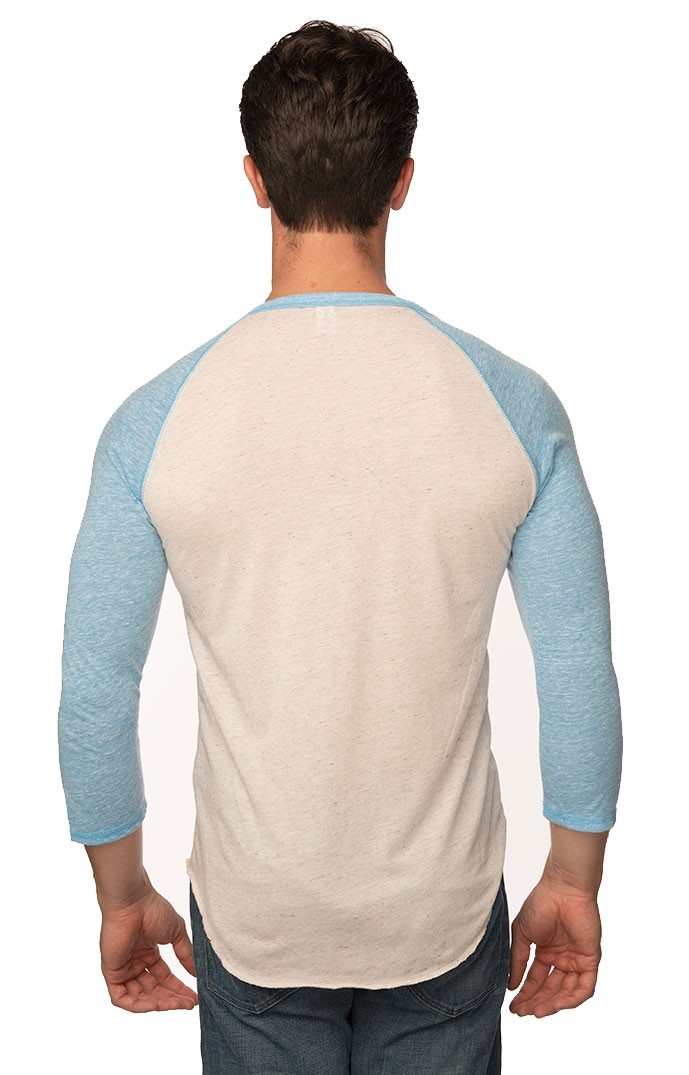 Unisex Triblend 3/4 Sleeve Henley