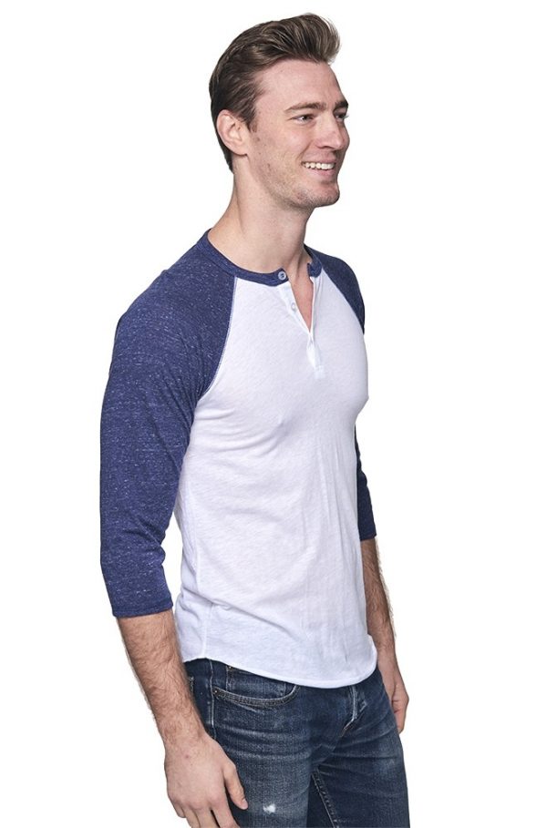 Unisex Triblend 3/4 Sleeve Henley